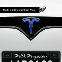 Load image into Gallery viewer, 3M Deep Blue Metallic Tesla Emblem Decals (Front + Back)