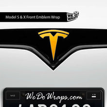 Load image into Gallery viewer, 3M Gloss Sunflower Yellow Tesla Emblem Decals (Front + Back)