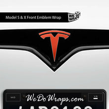 Load image into Gallery viewer, 3M Matte Red Tesla Emblem Decals (Front + Back)