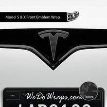 Load image into Gallery viewer, 3M Shadow Black Camo Tesla Emblem Decals (Front + Back)