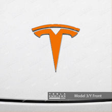 Load image into Gallery viewer, 3M Gloss Deep Orange Tesla Emblem Decals (Front + Back)