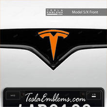 Load image into Gallery viewer, 3M Gloss Deep Orange Tesla Emblem Decals (Front + Back)