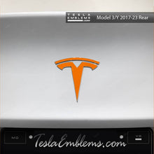 Load image into Gallery viewer, 3M Gloss Deep Orange Tesla Emblem Decals (Front + Back)