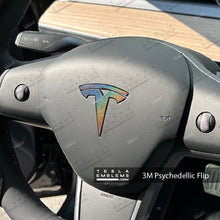 Load image into Gallery viewer, 3M Satin Psychedelic Flip Tesla Emblem Decals (Front + Back)