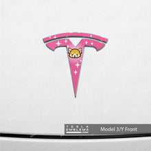 Load image into Gallery viewer, Aggretsuko Tesla Emblem Decals (Front + Back)