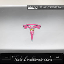 Load image into Gallery viewer, Aggretsuko Tesla Emblem Decals (Front + Back)
