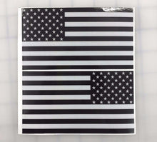 Load image into Gallery viewer, American Flag (Black/White): 5" 3M Reflective Decal Stickers (x2)