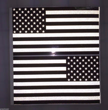 Load image into Gallery viewer, American Flag (Black/White): 5" 3M Reflective Decal Stickers (x2)
