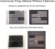 Load image into Gallery viewer, American Flag (Black/White): 5" 3M Reflective Decal Stickers (x2)