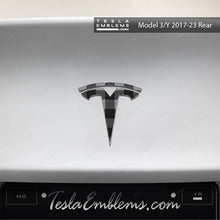 Load image into Gallery viewer, Buffalo Plaid Tesla Emblem Decals (Front + Back Emblem Decals)