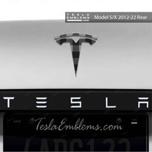 Load image into Gallery viewer, Buffalo Plaid Tesla Emblem Decals (Front + Back Emblem Decals)