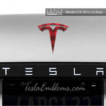 Load image into Gallery viewer, Buffalo Plaid Tesla Emblem Decals (Front + Back Emblem Decals)