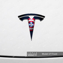 Load image into Gallery viewer, Captain America Tesla Emblem Decals (Front + Back)