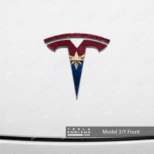 Load image into Gallery viewer, Captain Marvel Tesla Emblem Decals (Front + Back)