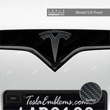 Load image into Gallery viewer, 3M Carbon Fiber Tesla Emblem Decals (Front + Back)