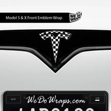 Load image into Gallery viewer, Checkered Tesla Emblem Decals (Front + Back)