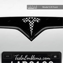 Load image into Gallery viewer, Checkered Tesla Emblem Decals (Front + Back)