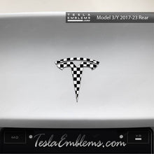 Load image into Gallery viewer, Checkered Tesla Emblem Decals (Front + Back)