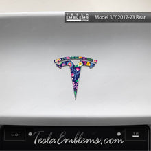 Load image into Gallery viewer, Floral Meadow Tesla Emblem Decals (Front + Back)