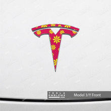 Load image into Gallery viewer, Flower Power Tesla Emblem Decals (Front + Back)