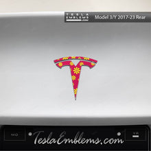 Load image into Gallery viewer, Flower Power Tesla Emblem Decals (Front + Back)