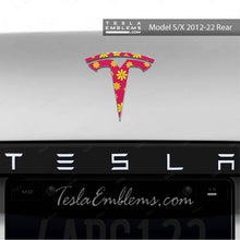 Load image into Gallery viewer, Flower Power Tesla Emblem Decals (Front + Back)