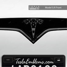Load image into Gallery viewer, Ghost Black Patriot Flag Tesla Emblem Decals (Front + Back)