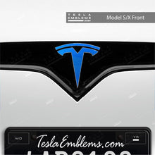Load image into Gallery viewer, 3M Gloss Fire Blue Tesla Emblem Decals (Front + Back)