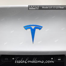 Load image into Gallery viewer, 3M Gloss Fire Blue Tesla Emblem Decals (Front + Back)
