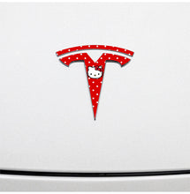 Load image into Gallery viewer, Hello Kitty Tesla Emblem Decals (Front + Back)
