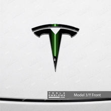 Load image into Gallery viewer, Green Lightsaber Tesla Emblem Decals (Front + Back)