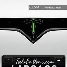 Load image into Gallery viewer, Green Lightsaber Tesla Emblem Decals (Front + Back)