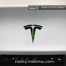 Load image into Gallery viewer, Green Lightsaber Tesla Emblem Decals (Front + Back)