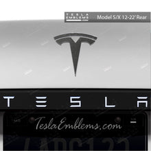 Load image into Gallery viewer, 3M Matte Black Metallic Tesla Emblem Decals (Front + Back)