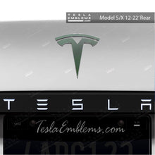 Load image into Gallery viewer, 3M Matte Military Green Tesla Emblem Decals (Front + Back)