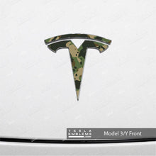 Load image into Gallery viewer, Camo Tesla Emblem Decals (Front + Back)