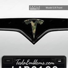 Load image into Gallery viewer, Camo Tesla Emblem Decals (Front + Back)