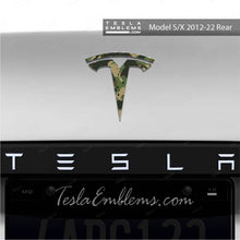 Load image into Gallery viewer, Camo Tesla Emblem Decals (Front + Back)