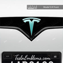 Load image into Gallery viewer, 3M Satin Key West Tesla Emblem Decals (Front + Back)