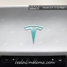 Load image into Gallery viewer, 3M Satin Key West Tesla Emblem Decals (Front + Back)