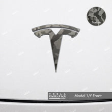 Load image into Gallery viewer, 3M Shadow Black Camo Tesla Emblem Decals (Front + Back)