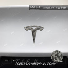 Load image into Gallery viewer, 3M Shadow Black Camo Tesla Emblem Decals (Front + Back)