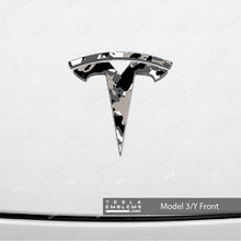 Load image into Gallery viewer, Camo Tesla Emblem Decals (Front + Back)