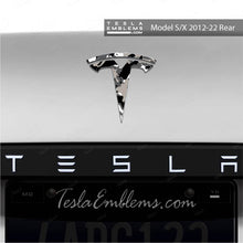 Load image into Gallery viewer, Camo Tesla Emblem Decals (Front + Back)