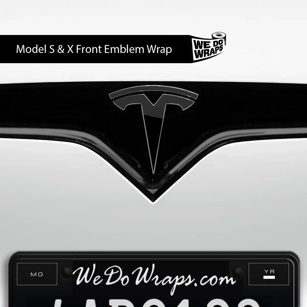 3M Gloss Black Tesla Emblem Decals (Front + Back)