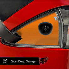 Load image into Gallery viewer, 3M Gloss Deep Orange Tesla Charge Port Wrap
