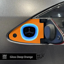 Load image into Gallery viewer, 3M Gloss Deep Orange Tesla Charge Port Wrap
