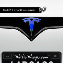 Load image into Gallery viewer, 3M Gloss Fire Blue Tesla Emblem Decals (Front + Back)
