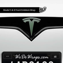 Load image into Gallery viewer, 3M Matte Military Green Tesla Emblem Decals (Front + Back)
