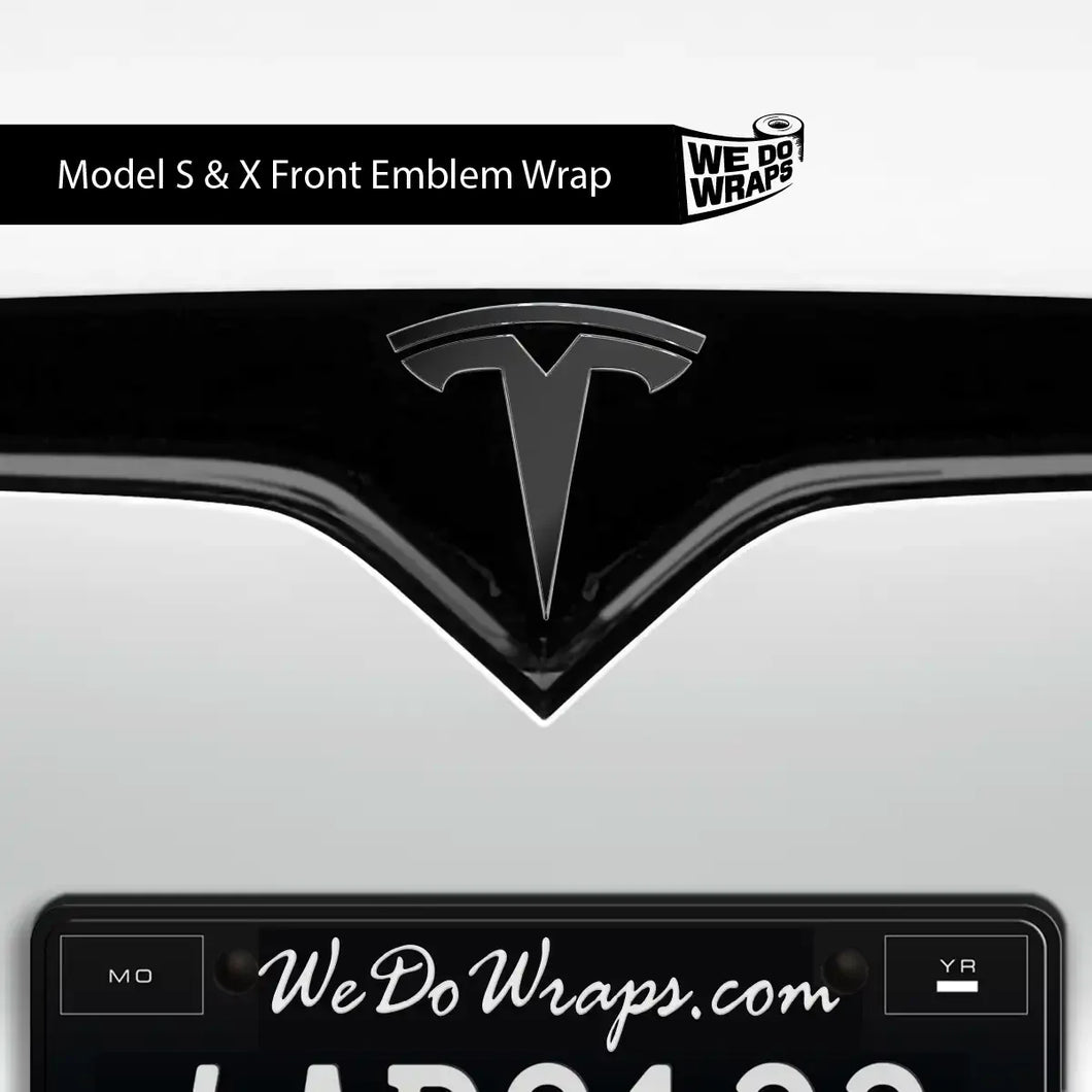 3M Satin Black Tesla Emblem Decals (Front + Back)